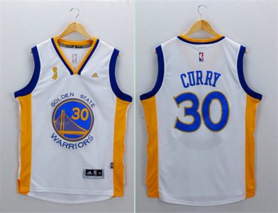 Maillot De Basket Golden State Warriors Stephen Curry 30 2015 Champion Blanc